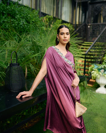 ELECTRIC PLUM CLUSTER DRESS