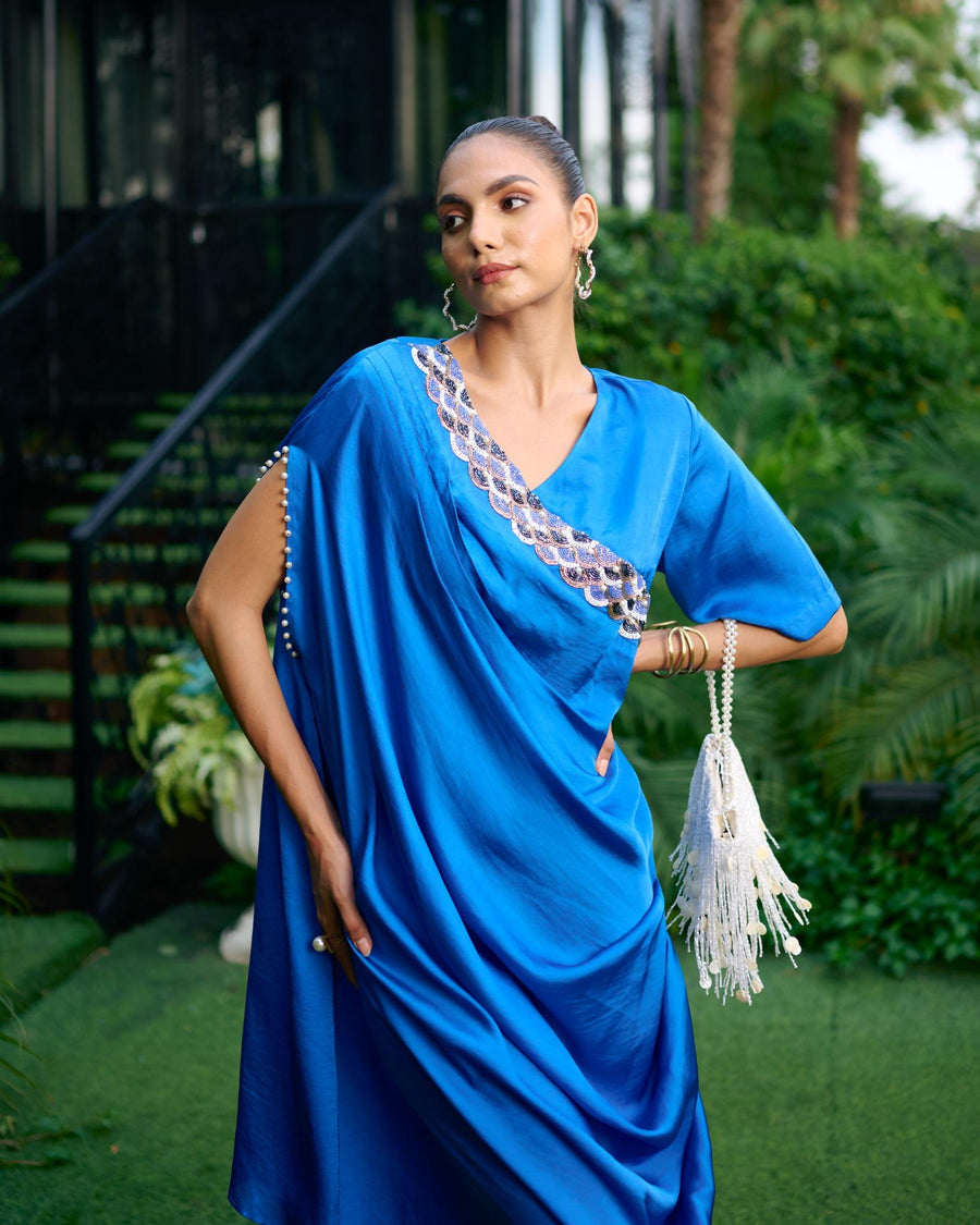 ELECTRIC BLUE CLUSTER DRESS