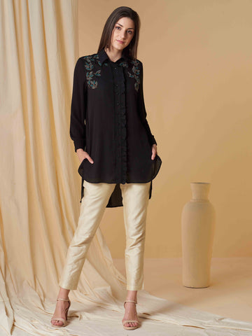 BLACK LEAFY ALIA SHIRT