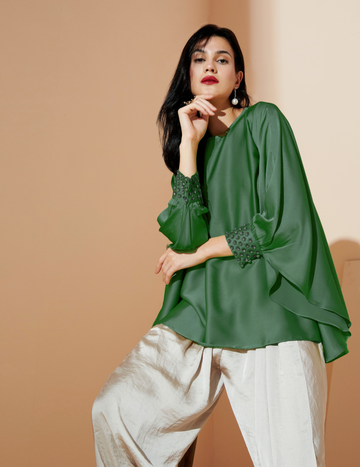 EMERALD CASPER CUFF TOP