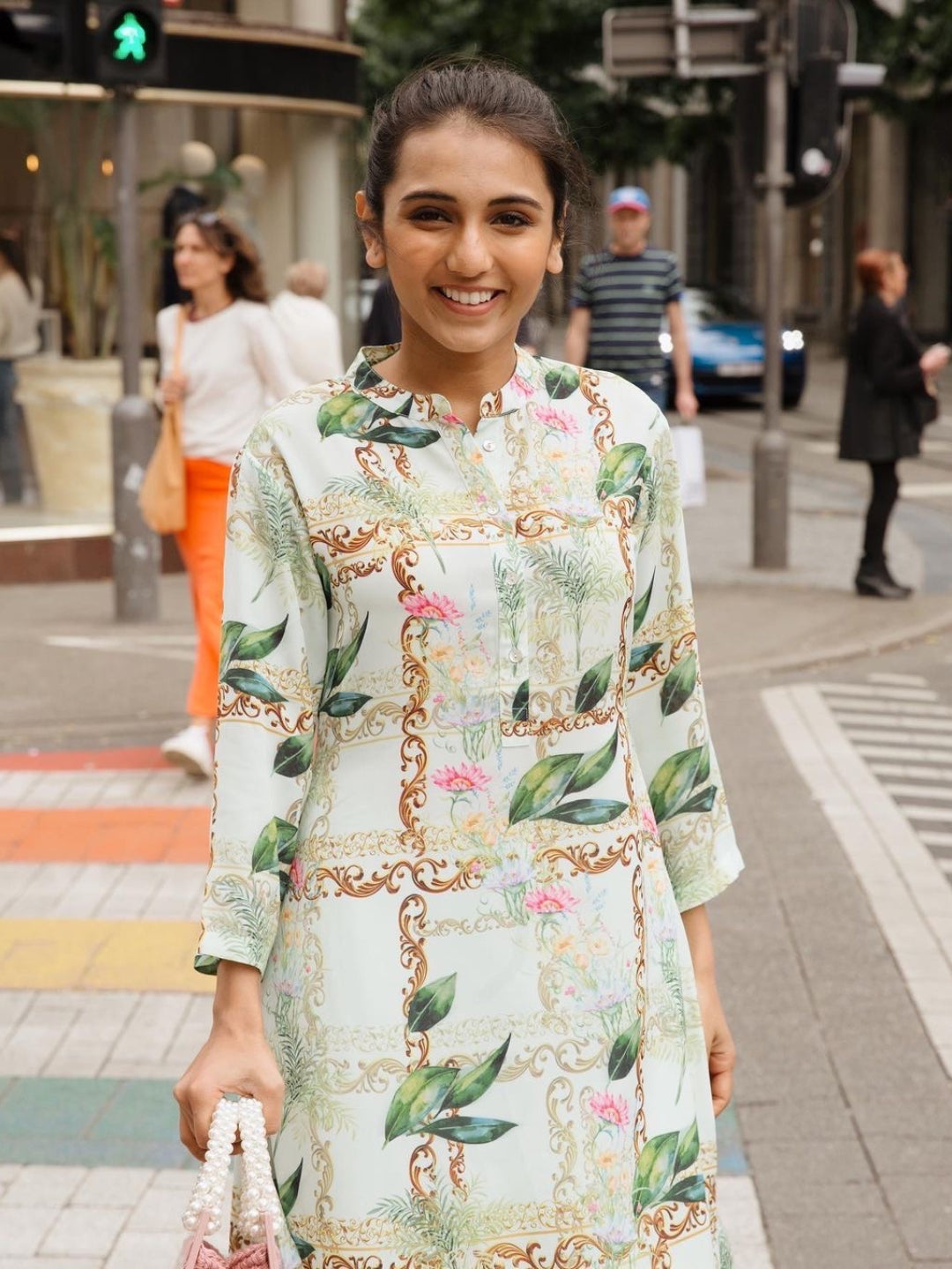 Pista Leaf Frame A Line Tunic Summer Tunic Dresses – Chique