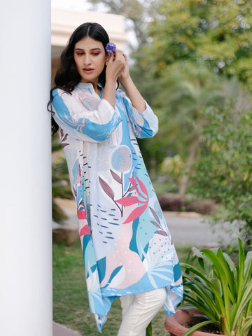 BLUE LINEAR KAFTAN