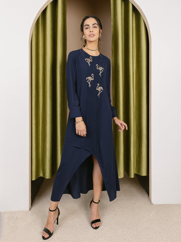 Navy Flamingo Dress