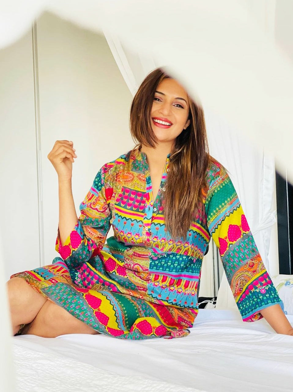 Buy Print Indian Accent A Line Tunic Online - Chique Buy Print Indian Accent A Line Tunic Online - Chique