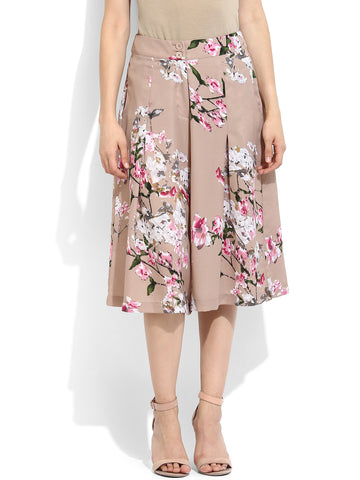 BEIGE FLORAL CULOTTES