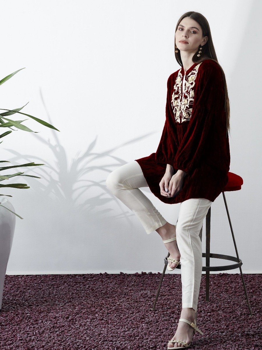 VELVET WINE KALE SHIRT